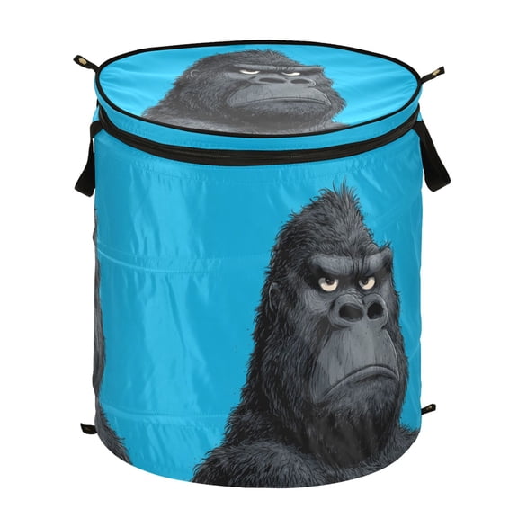 50L Extra Large Popup Hamper Collapsible Laundry Basket With Zippered Lid 15.7x18.5in Gorilla