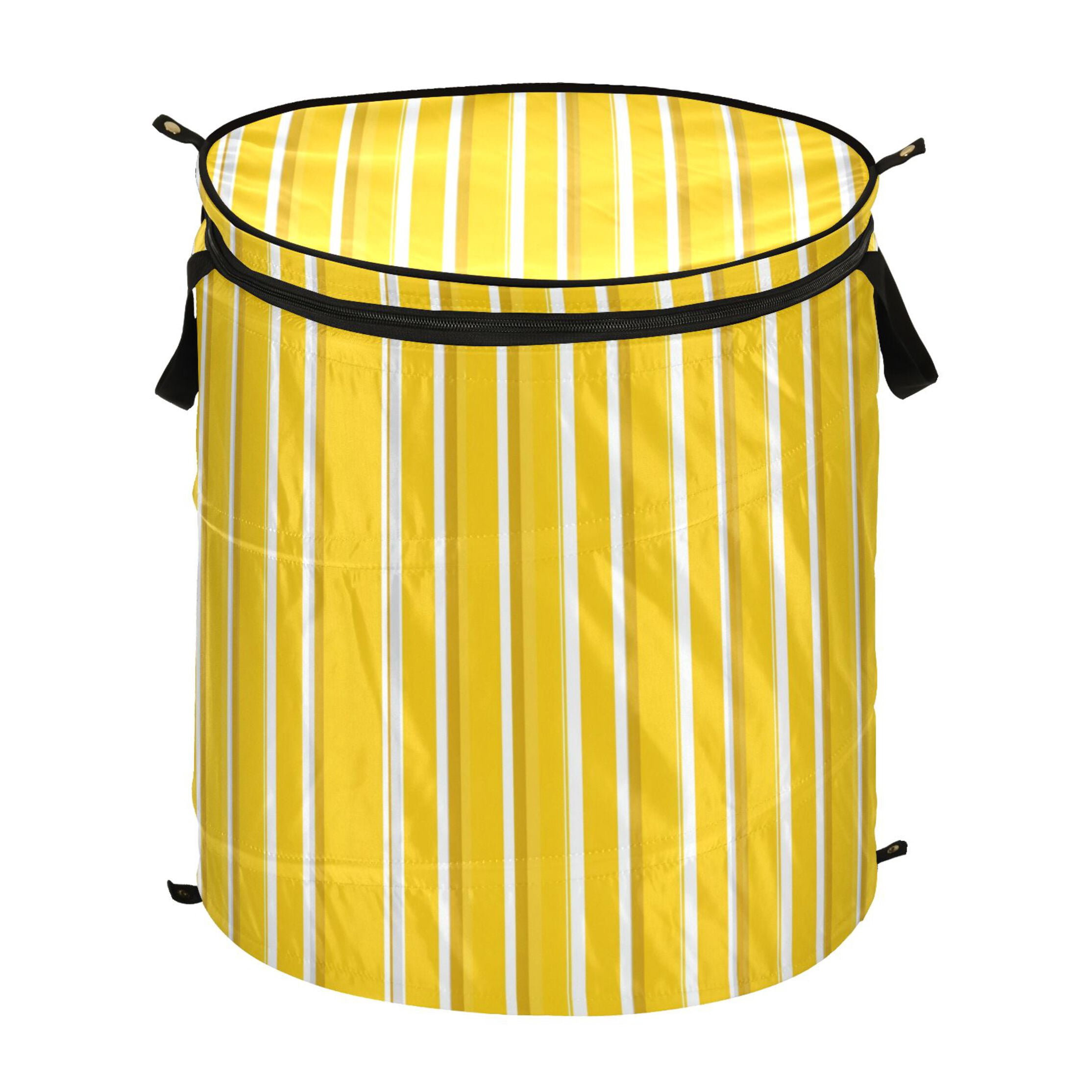 50L Extra Large Popup Hamper Collapsible Laundry Basket With Zippered Lid 15.7x18.5in Minimalistic Style
