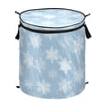thumbnail image 1 of 50L Extra Large Popup Hamper Collapsible Laundry Basket With Zippered Lid 15.7x18.5in Snowflakes, 1 of 7