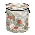 thumbnail image 1 of 50L Extra Large Popup Hamper Collapsible Laundry Basket With Zippered Lid 15.7x18.5in Winding Roads Trees, 1 of 7