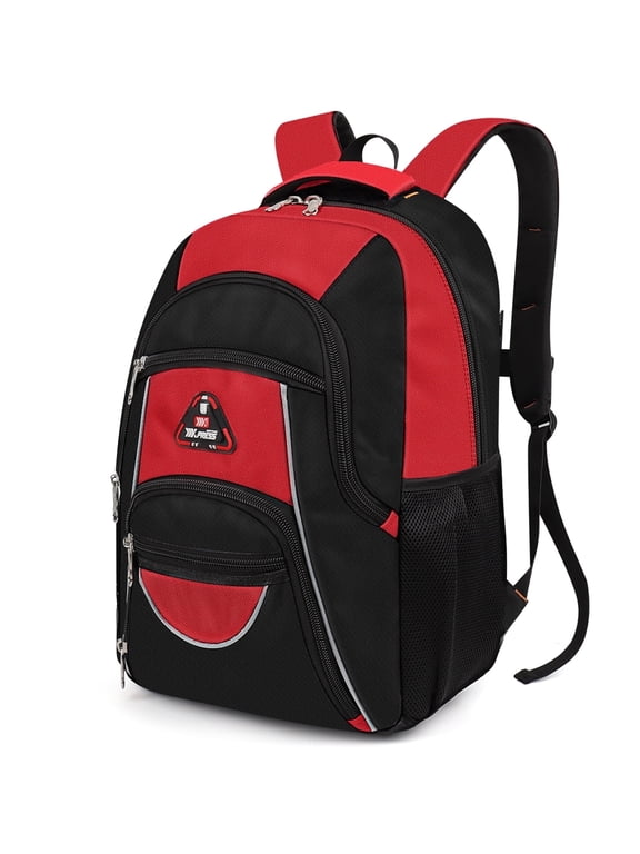 Extra Large Travel Backpack with Laptop Pocket,35L Lightweight Travel Work College School Bag for Men and Women,Red,06512