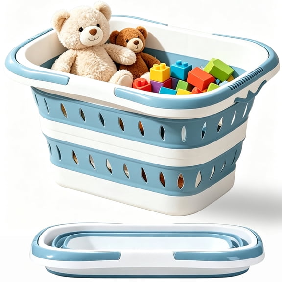 50L Colapsable Laundry Basketlaundry ,  Space-Saving Storage Laundry Basket - Collapsible Pop Up Basket for Home, Flats, and Apartment
