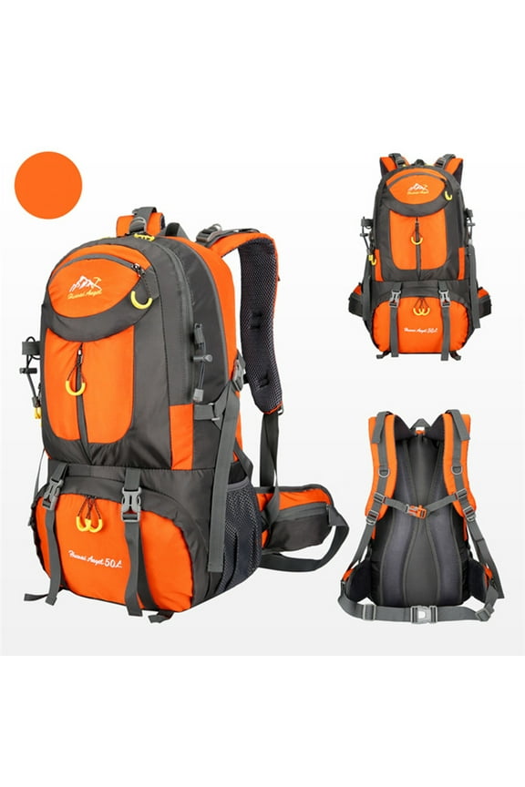 50L Hiking Backpack, 45+5 Liter Camping Bag, Lightweight Backpacking Back Pack, Tear-Resistant Nylon Polyester, Breathable Mesh Shoulder Straps, No Internal Frame, for Outdoor Sport Hiking Travel,