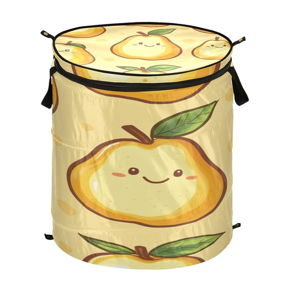 50L Large Capacity Foldable Elastic Storage Basket Laundry Basket Cute Pear Pattern