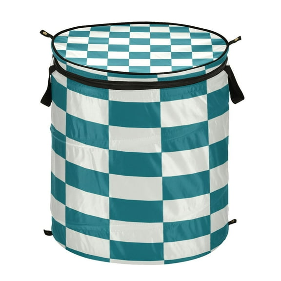 50L Large Capacity Foldable Elastic Storage Basket Laundry Basket Dark Green Plaid