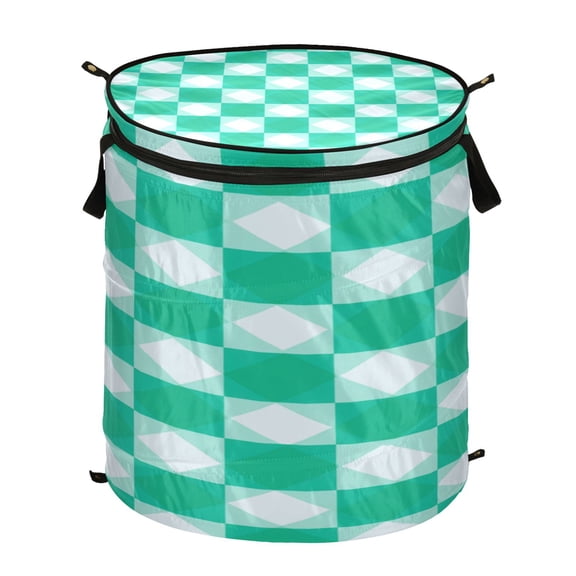 50L Large Capacity Foldable Elastic Storage Basket Laundry Basket Emerald Green Squares