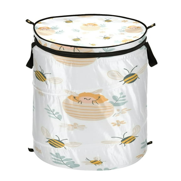50L Large Capacity Foldable Elastic Storage Basket Laundry Basket Honeybees and Beehives
