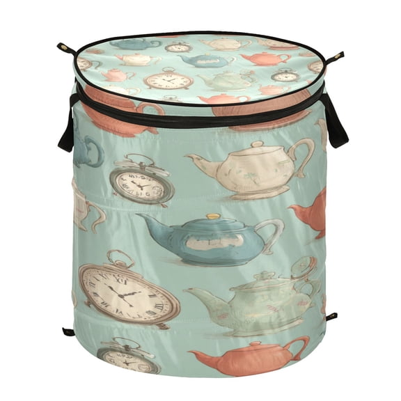 50L Large Capacity Foldable Elastic Storage Basket Laundry Basket Muted Pastel Colors