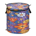 thumbnail image 1 of 50L Large Capacity Foldable Elastic Storage Basket Laundry Basket Realistic Floral Pattern, 1 of 7