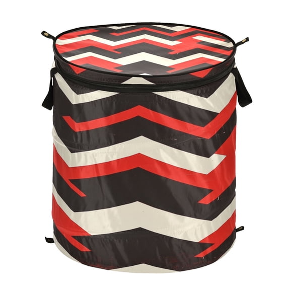 50L Large Capacity Foldable Elastic Storage Basket Laundry Basket Red Black and White Pattern
