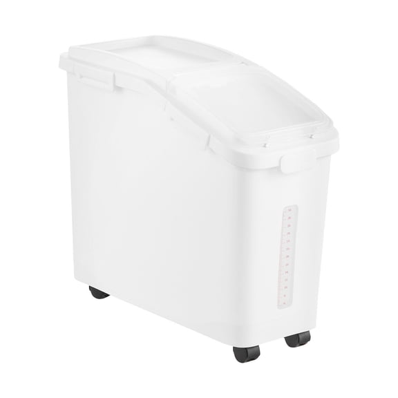 50L Large Capacity Rice Storage Container with Wheels Scoop Scale Line and Airtight Lid for Dog Food Kitchen Grain Cereal Flour 1 Pack