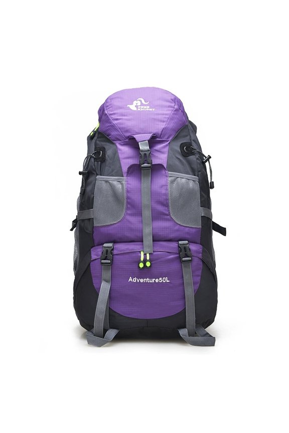 50L Large Capacity Unisex Outdoor Hiking Backpack, Waterproof Lightweight Breathable Material With Comfortable Adjustable Shoulder Straps And Even Weight