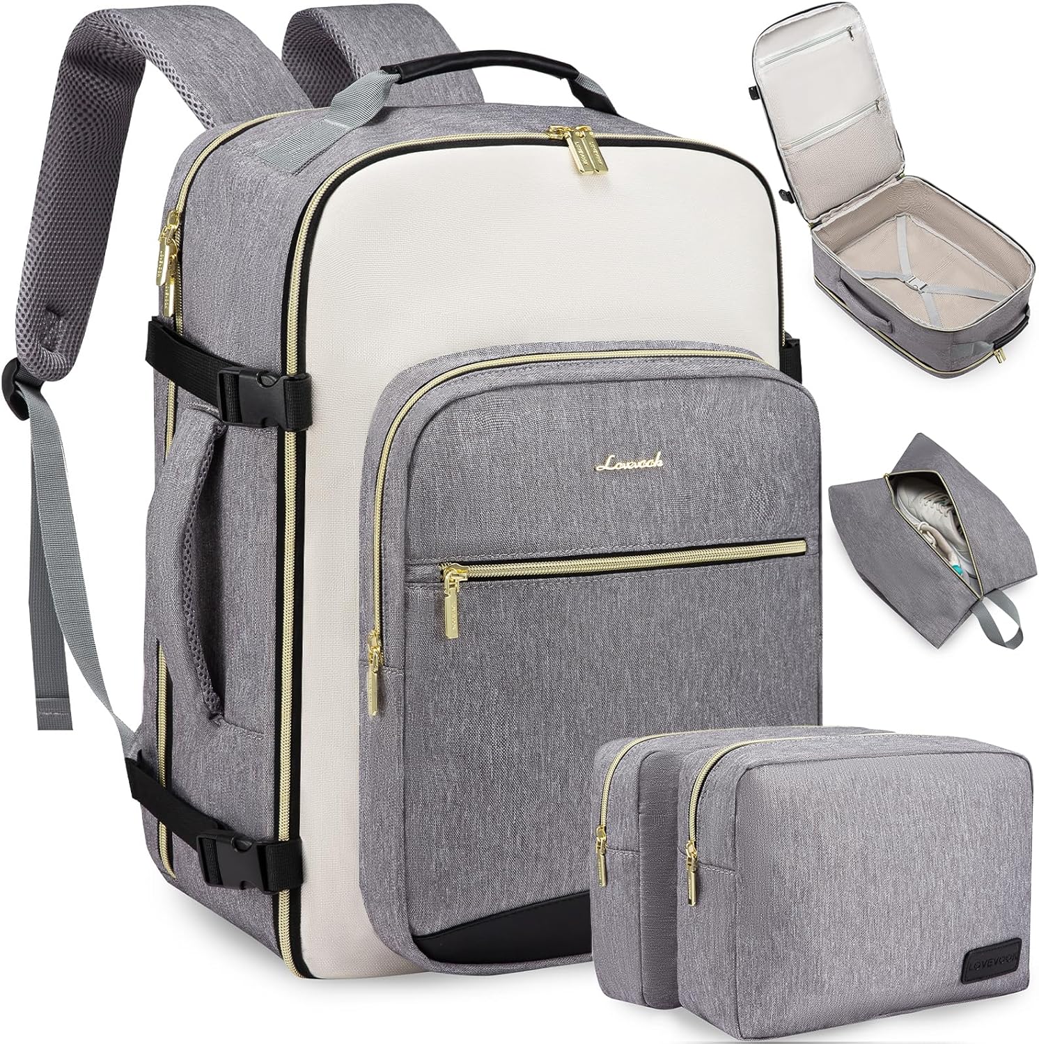 Extra Large 50L Carry On Backpack With USB & 3 Packing Cubes - TSA Approved Travel Backpack For Men & Women