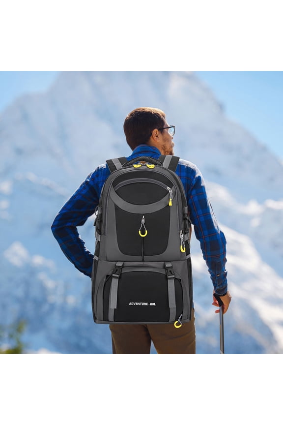 50L Lightweight Waterproof Hiking Backpack for Men Women, Large Capacity Travel Daypack with Breathable Back Support, S-Shape Shoulder Straps, Outdoor Trekking Camping Backpack for Airline Carry-on