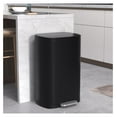 50L Stainless Steel Kitchen Trash Can with Lid, Foot Pedal, Plastic