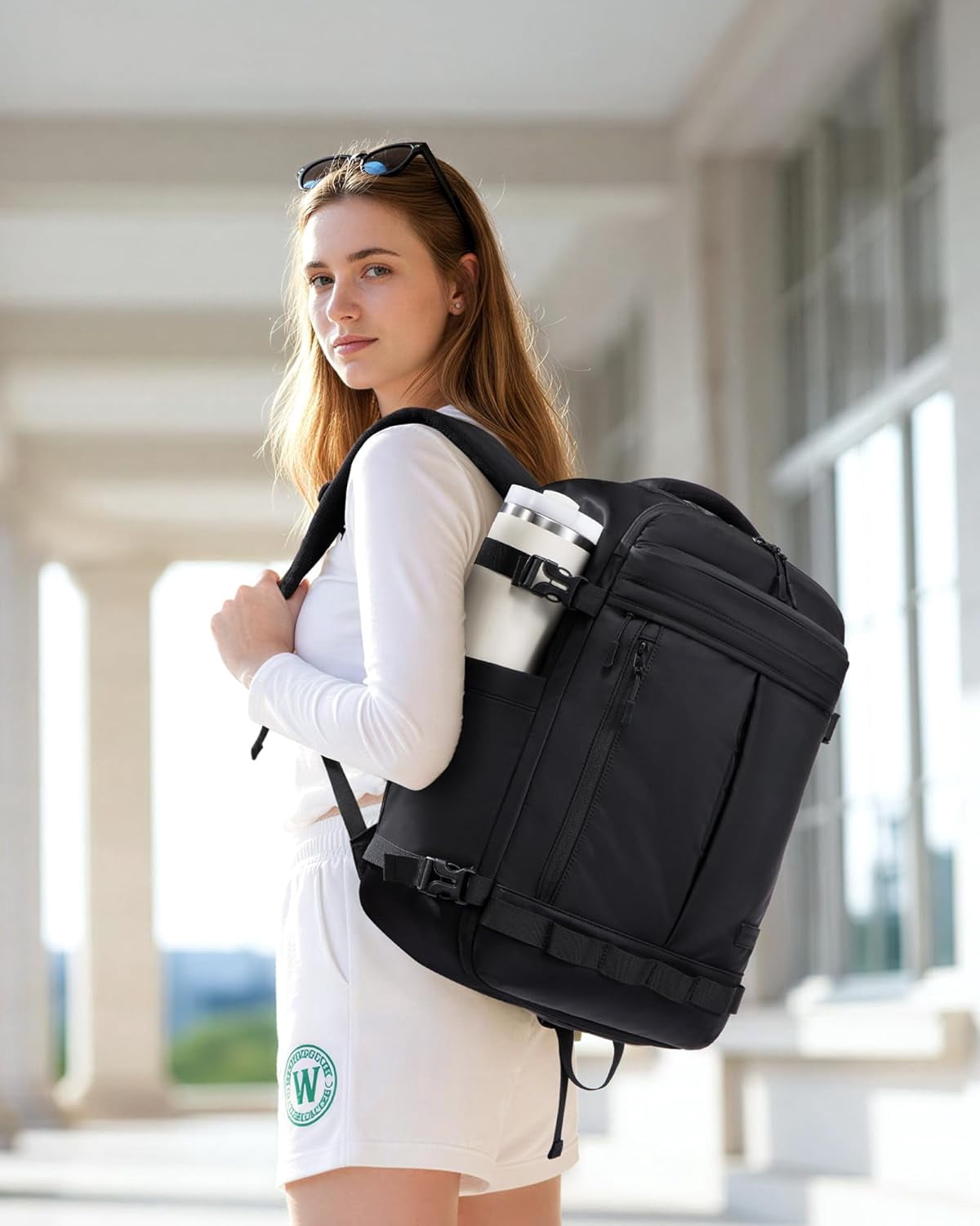 50L Travel Backpack for Women Men, Airline Approved Carry On Luggage with 3 Cubes Accessories, TSA Personal Item Travel Cruise Essentials, Waterproof Weekender Overnight Bags fits 17" Laptop