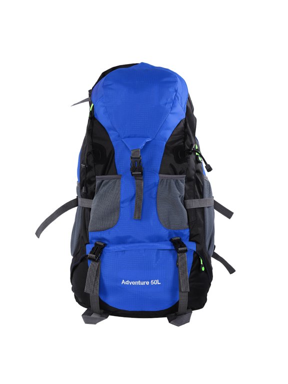 50L Waterproof Sports Daypack Climbing Hiking Outdoor Travel Backpack for Men Women, Blue / 22.0 x 14.2 x 9.1 inches