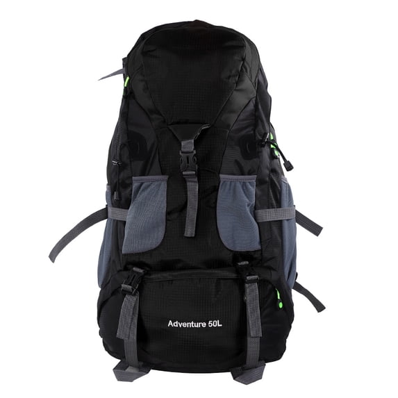 50L Waterproof Tactical Backpacking Backpack Sport Hiking Climbing Bag for Men Women, Black / 22.0 x 14.2 x 9.1 inches