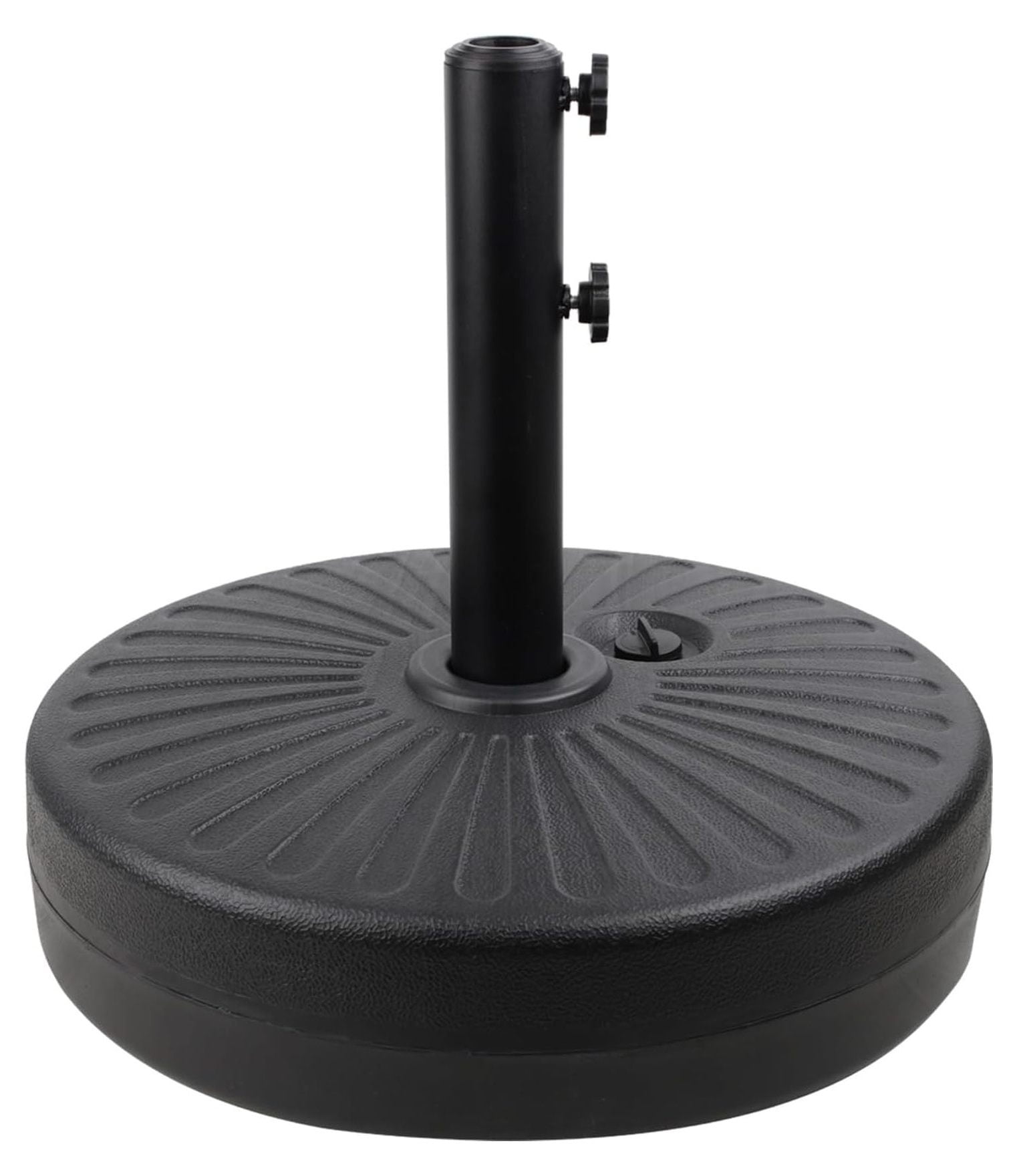 50LBS Round Umbrella Base Water Filled with Steel Holder Heavy Duty Fillable Umbrella Base Stand for Outdoor Patio Lawn Garden (Black)