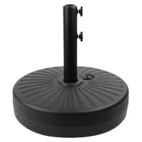 50LBS Round Umbrella Base Water Filled with Steel Holder Heavy Duty Fillable Umbrella Base Stand for Outdoor Patio Lawn Garden (Black)