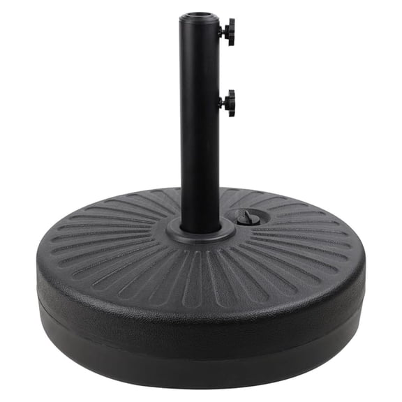 50LBS Umbrella Base, Round Water/Sand Filled Holder - Heavy Duty Steel Stand for Patio, Lawn, Garden - 19 Inch Black