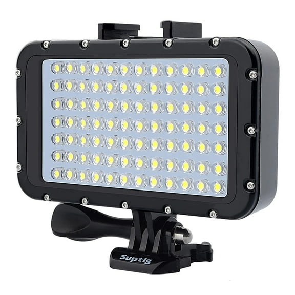 50M/164ft Waterproof Diving Light Underwater LED High Power Fill Lamp with 4 Lighting Modes & 84 LEDs, 2600mAh Battery 5000lux