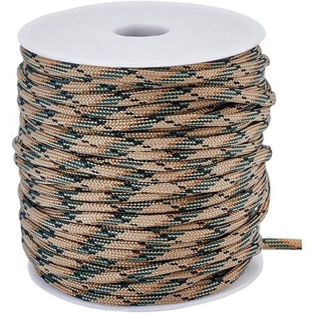 50M/55 Yards Craft Parachute Cord 4mm Polyester Rope with Plastic Spool Technora Hanks Parachute Spandex Camel Technora Thread Ropes for Jewelry Bracelet Necklace Outdoor Supplies DIY Making