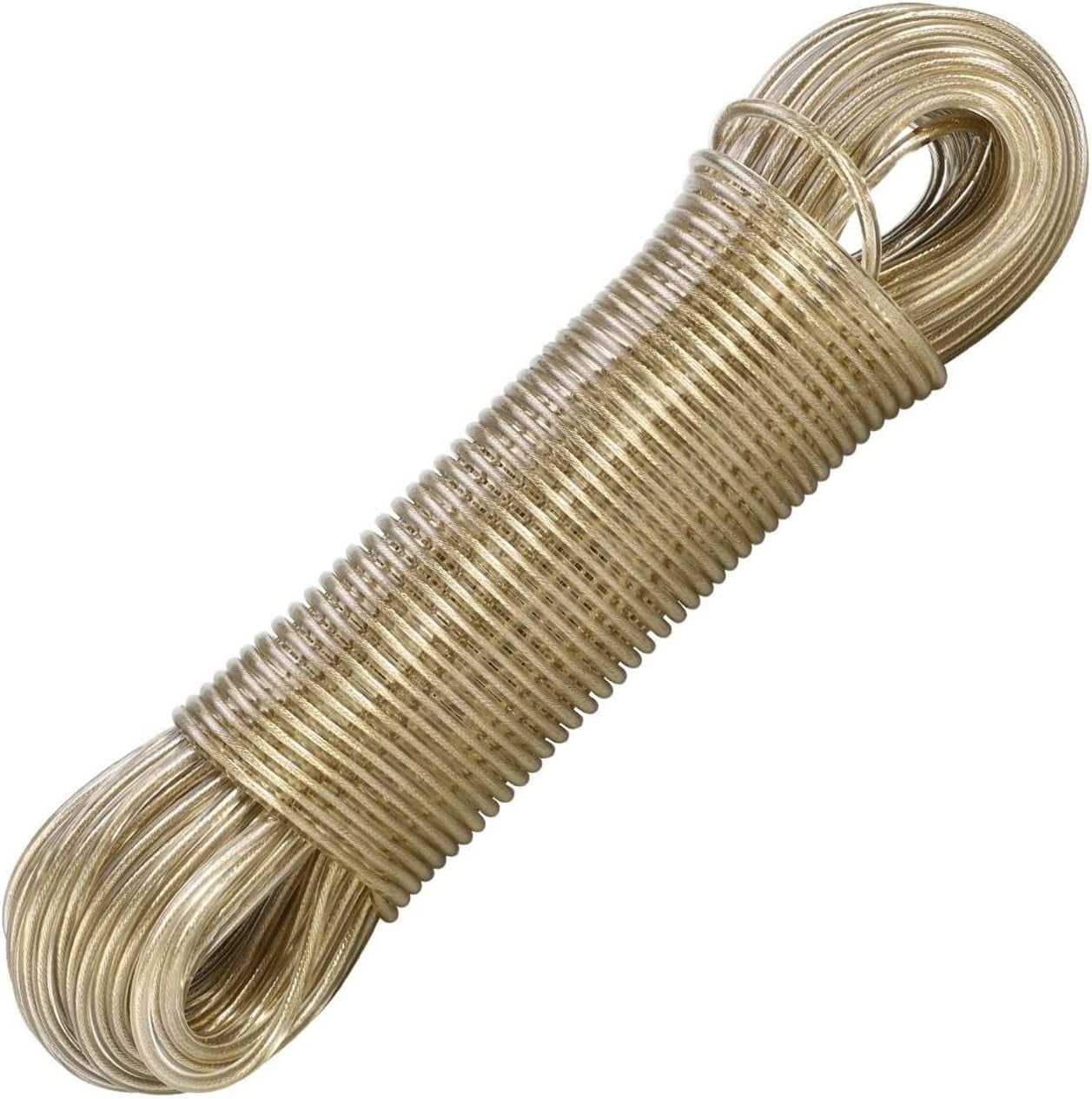 50M Extra Heavy Duty Steel Core Clothes Line: Strong Rope for Laundry ...