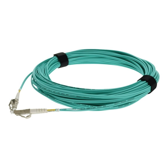 50M FIBER OPTIC LC/LC 50/125 DUPLEX AQUA LOMM OM4 MALE CABLE