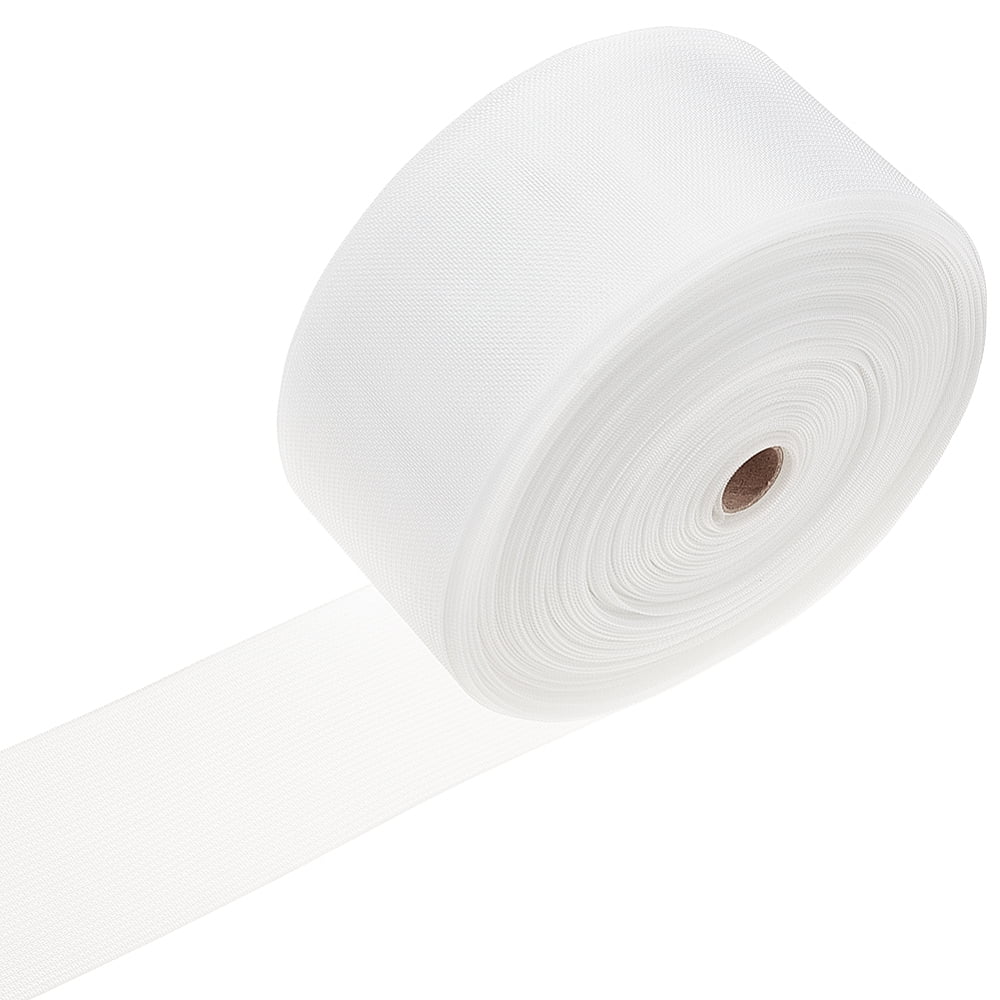 50M Nylon Ribbons Garment Accessories White 3-1/8 inch(80mm) about 54.68 Yards(50m)/Roll DIY