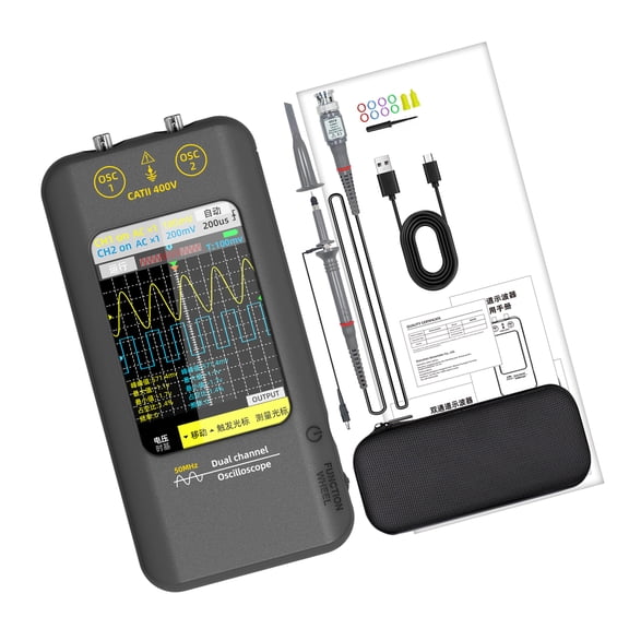 50MHz Bandwidth Double Channel Digital Oscilloscope With Touch Display And Signals Generator For Electronic Testing