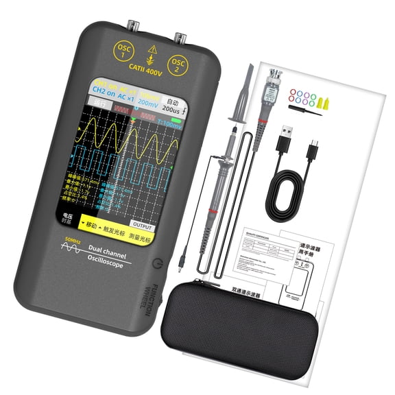 50MHz Bandwidth Double Channel Digital Oscilloscope With Touch Display And Signals Generator For Electronic Testing