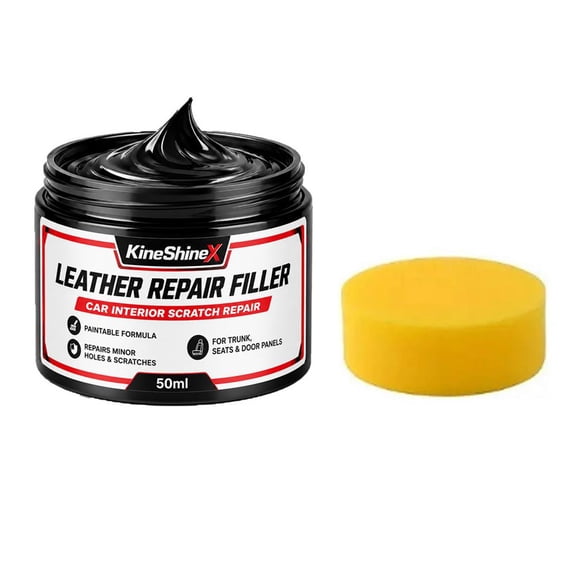 50ML Automotive Interior Leather Repair Paste - Leather Recoloring Balm - Leather Color Restorer Conditioner Filling or Repairing Holes - Tears - Cracks - Scratches - Size A