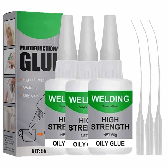 50ML Multifunctional Glue, Welding High-Strength Oily Glue, Universal Super Glue, Instant Bonding, Strong Adhesion, Repairs Last Long Time for Metal, Wood, Ceramics,Leather, Glass (3Pcs)
