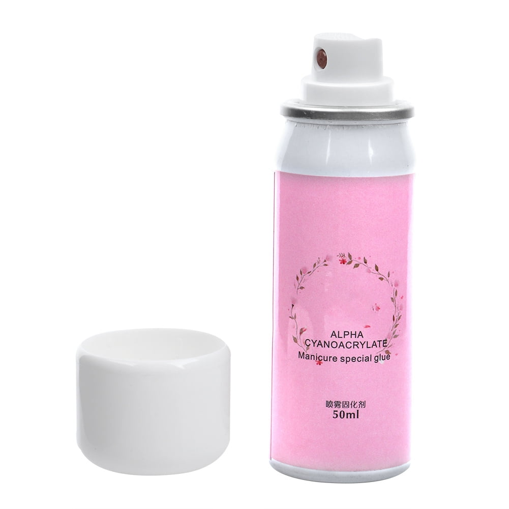 50ML Nail Art Glue Spray Curing Agent for Nail Jewelry Rhinestone Faux