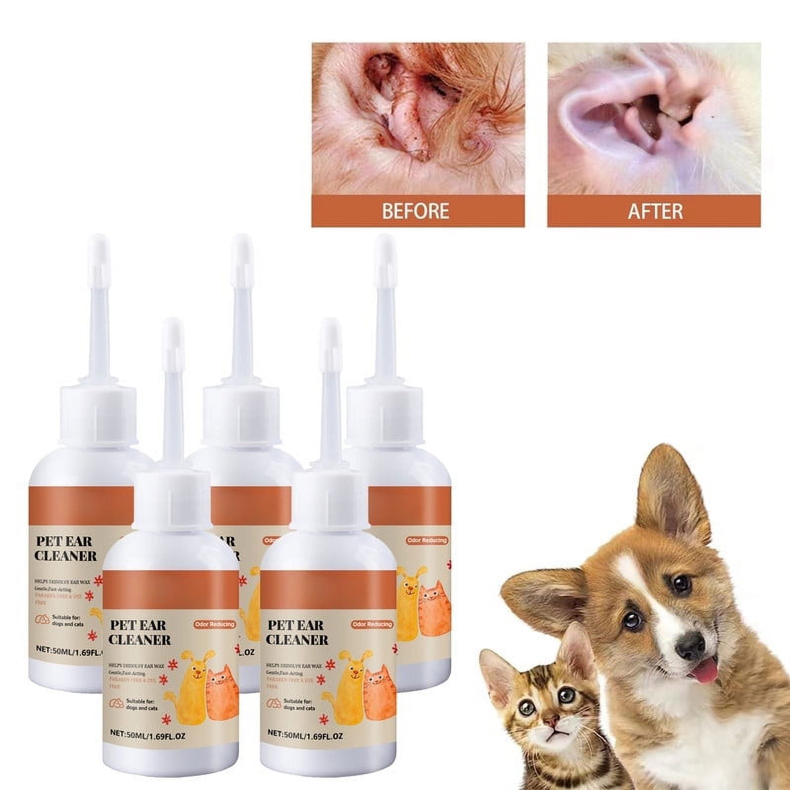 50ML Pet Ear Cleaning Drop,Relieve Pet Ear Mites,Inhibits Bacteria,Stops Ear