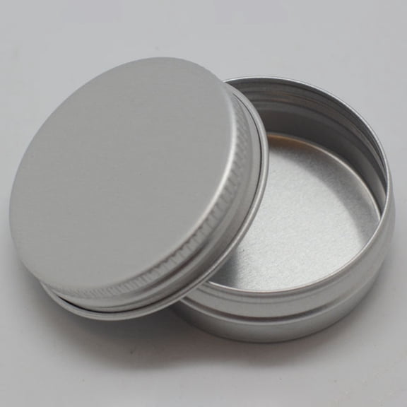50ML Screw Aluminum Tin Jar Round Silver Metal Tin Can Sample Bottles Travel Empty Jar Refillable Storage Containers