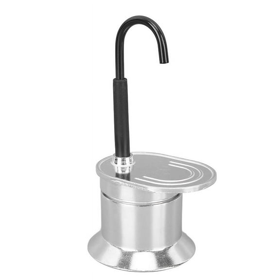 50ML Single Tube Moka Pot Aluminum Alloy Silver, Spout Stovetop Italian Coffee Maker, Enjoy Delicious in No Time