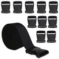 thumbnail image 1 of 50MM 10 Yards Black Nylon Webbing Strap + 10 Pcs Adjustable Buckles Plastic Side Release Buckles, 1 of 7