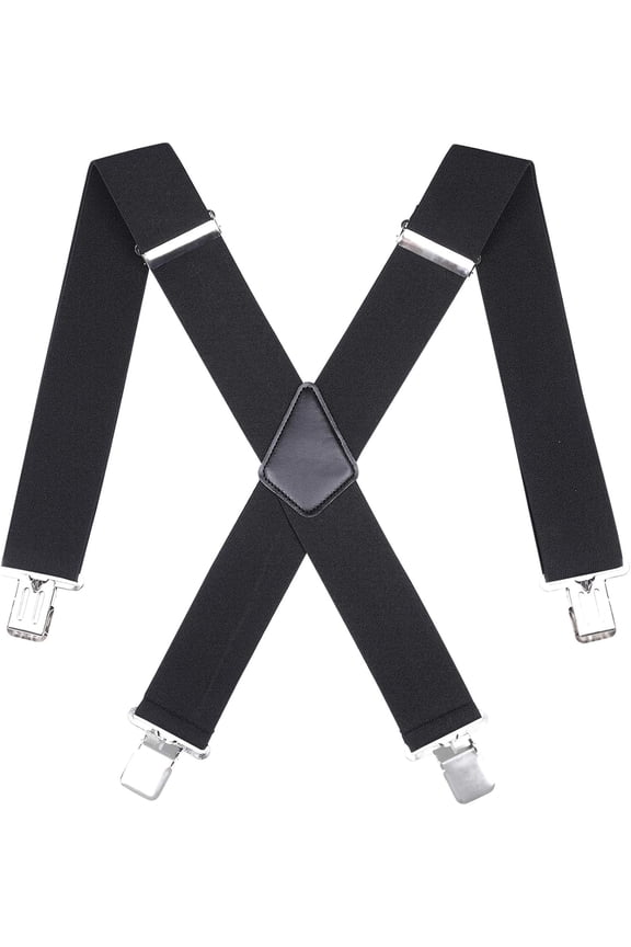 50MM Wide Men Trouser Braces - X Shape Adjustable Elasticated Heavy Duty with Strong Metal Clips