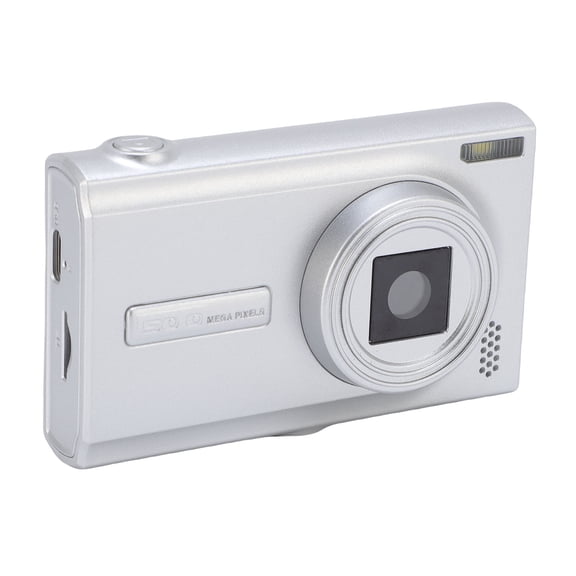 50MP 1080P HD Autofocus CCD Digital Camera for Photography with 2.4 Inch Screen / 6.1 cm LCD, Pocket Mirrorless Video Vlogging Camera for Travel, Silver Grey