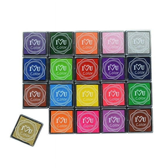 50Ml Twenty Color 4 * 4Cm Ink Pad, Children's Finger Drawing Ink Pad Diy Square Color Printing Pad Multi One Size