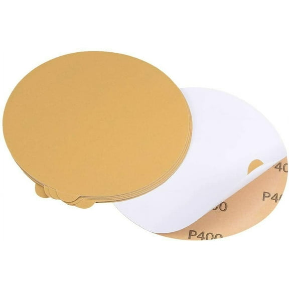 SATC 50 pack 6 inch 400 Grit PSA Adhesive Sanding Discs Sticky Back Sandpaper DA Sander Paper