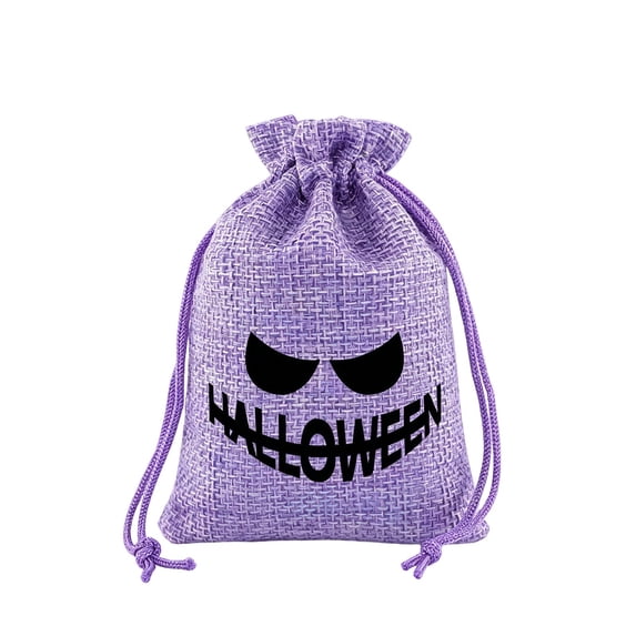50PC Halloween Burlap Bags Burlap Candy Bags Treat Bags with Drawstrings for Halloween Party Supplies, Drawstring Trick or Treat Burlap Gift Bags,3.9x5.5 Inch