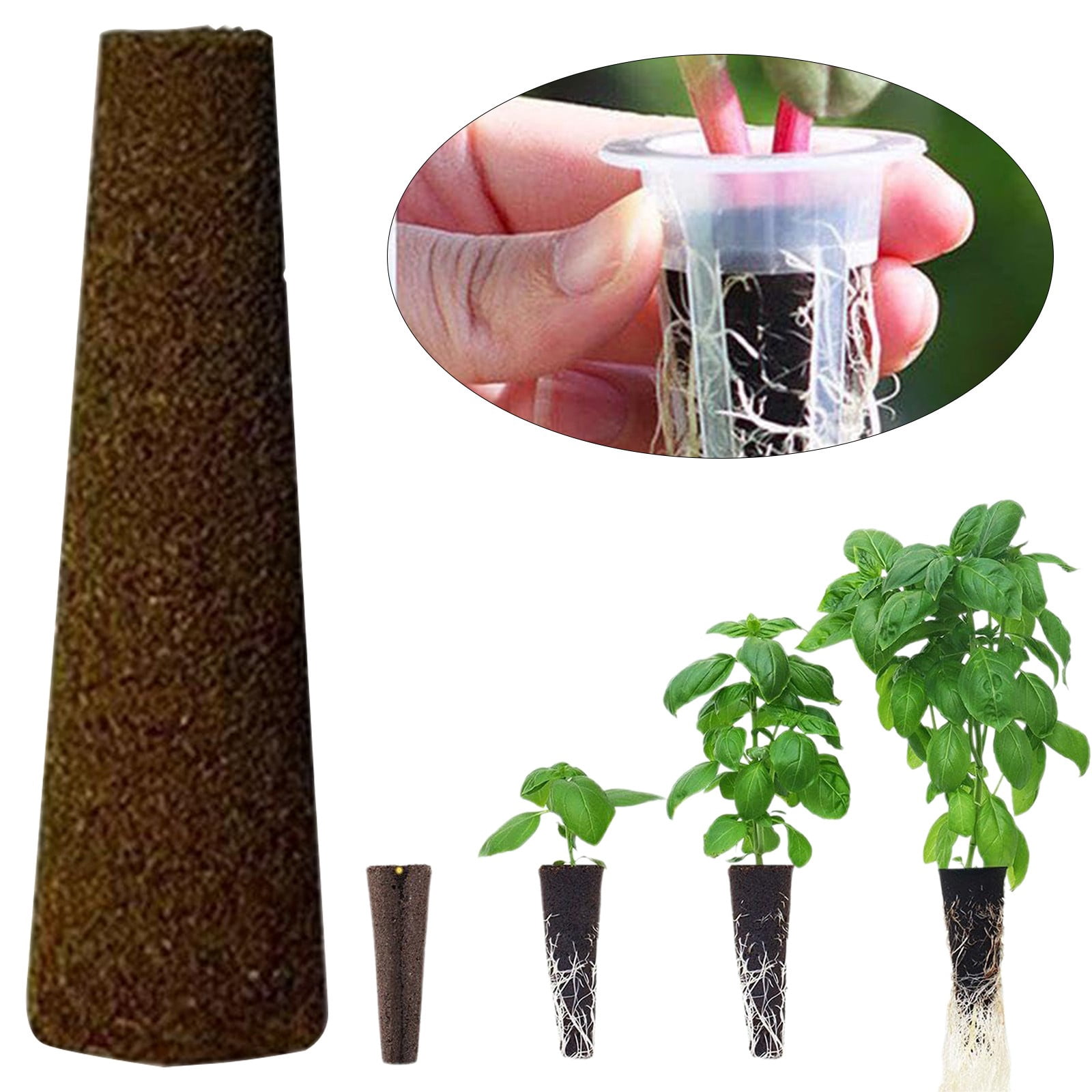 50PC Hydroponic Grow Sponges, Seed Starter Pods Seedling Propagation Sponges Replacement Hydroponic Pods for Veggies Herbs Flowers Indoor Garden Hydroponic,Open Pore Water Retention Neutral PH,Brown