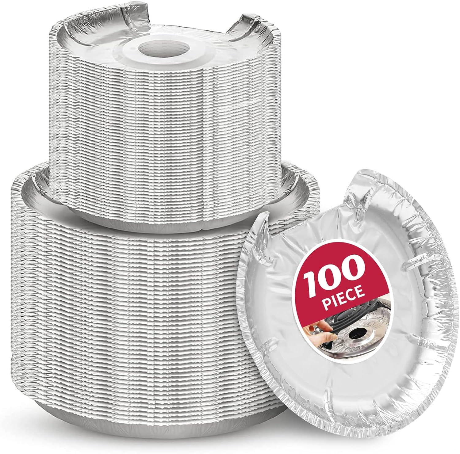 50 Piece Aluminum Gas Stove Burner Covers - Disposable Gas Stove Protectors, Pack of 50