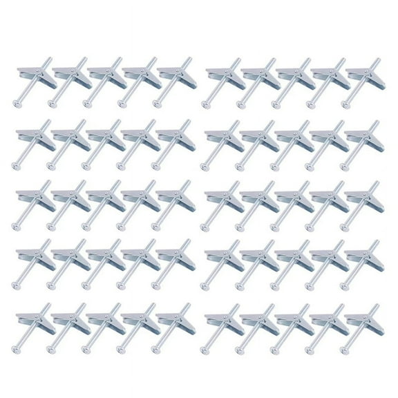 Symkmb 50PCS 1/8 Inch Toggle Bolts for Drywall, Heavy Duty Drywall Anchors Kit, Dry Wall Anchors and Screws Kit for Ceiling Metal