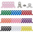 thumbnail image 1 of 50PCS 10 Colors Breast Cancer Awareness Lapel Pins Ribbon Enamel Pins Alloy Badges Hope Ribbon Lapel Pins, 1 of 7