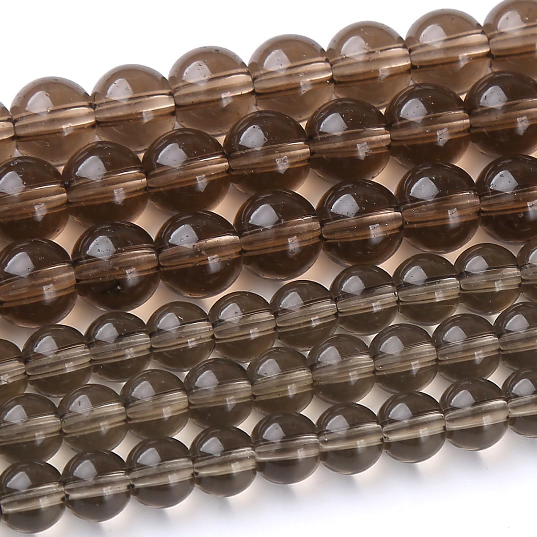 50PCS 10MM Tea Glass Stone Beads Energy Healing Beads for DIY Jewelry