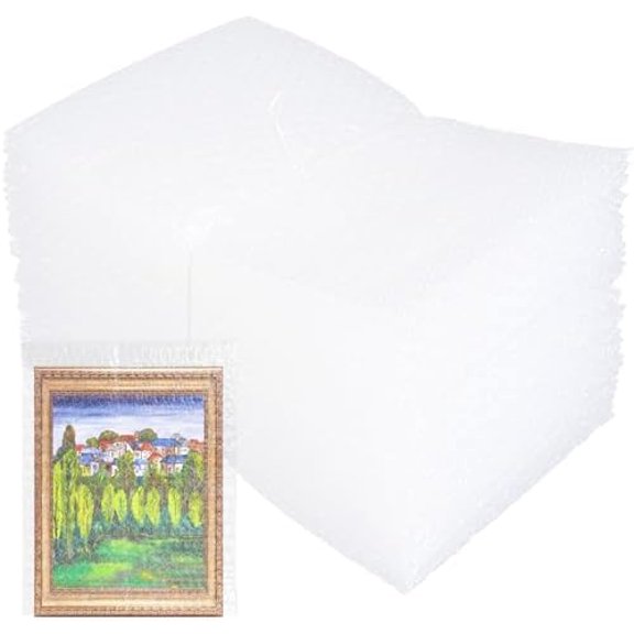 50PCS 12x16 Inch Bubble Pouch Wraps, Clear Bubble Out Bags for Packing, Double Walled Shockproof Foam Cushioning Bags for Moving and Shipping Fragile